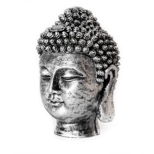 Productfotografie Boeddha hoofd zilverkleur